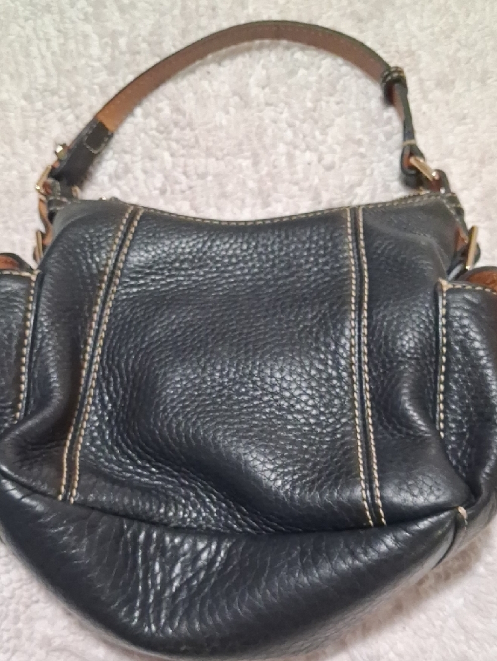 Dooney & Bourke Black Pebbled Leather Shoulder Bag - Picture 3 of 9